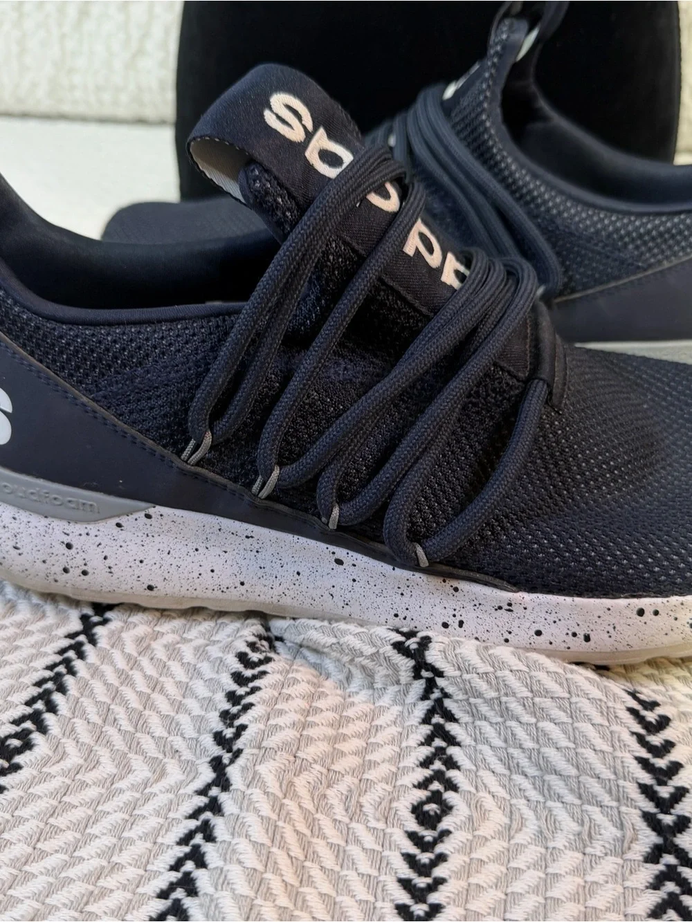 adidas Men's Black and White Speckled-sole Sneakers